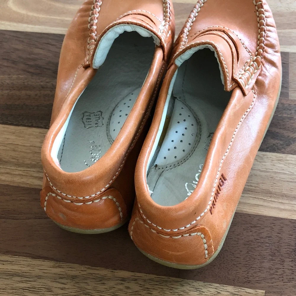 Primigi Girls Orange Leather Moccasin Loafers